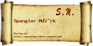 Spengler Márk névjegykártya