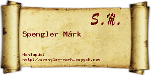 Spengler Márk névjegykártya